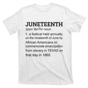 Juneteenth 1865 African American Black Definition Juneteenth T-Shirt