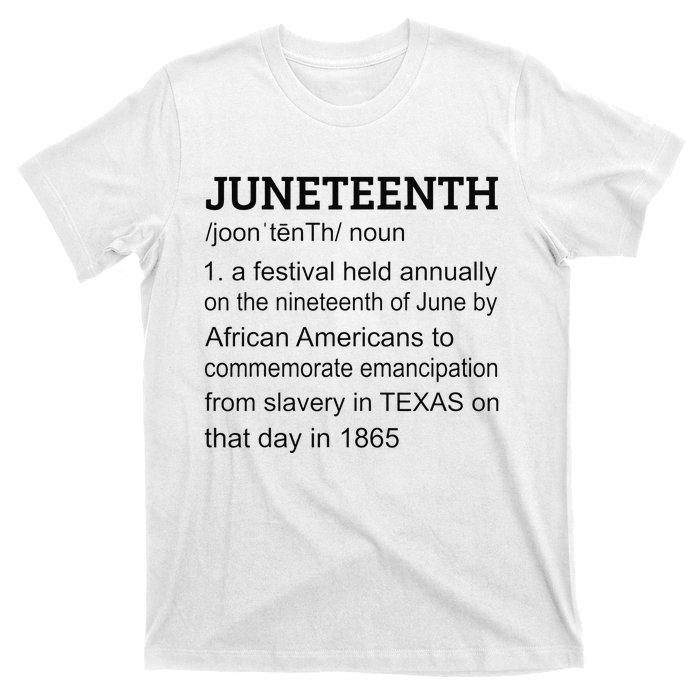 Juneteenth 1865 African American Black Definition Juneteenth T-Shirt