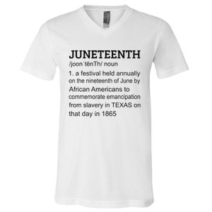 Juneteenth 1865 African American Black Definition Juneteenth V-Neck T-Shirt