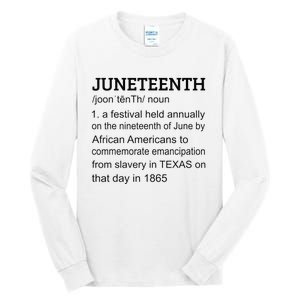 Juneteenth 1865 African American Black Definition Juneteenth Tall Long Sleeve T-Shirt