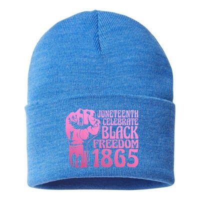 Juneteenth 1865 African American Pride Black Freedom Gift Sustainable Knit Beanie