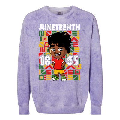 Juneteenth 1865 African Black King Melanin Proud Freedom Gift Colorblast Crewneck Sweatshirt