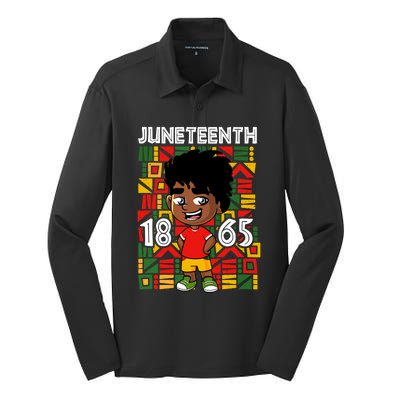 Juneteenth 1865 African Black King Melanin Proud Freedom Gift Silk Touch Performance Long Sleeve Polo