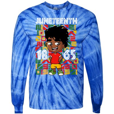 Juneteenth 1865 African Black King Melanin Proud Freedom Gift Tie-Dye Long Sleeve Shirt