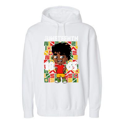 Juneteenth 1865 African Black King Melanin Proud Freedom Gift Garment-Dyed Fleece Hoodie