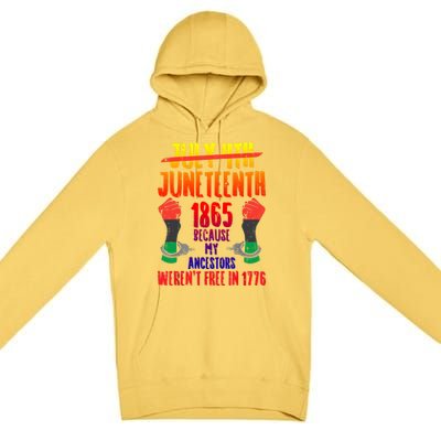 Juneteenth 1865 African Fist Black History Pride Blm Gift Premium Pullover Hoodie