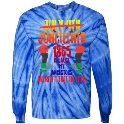 Juneteenth 1865 African Fist Black History Pride Blm Gift Tie-Dye Long Sleeve Shirt