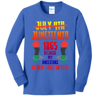 Juneteenth 1865 African Fist Black History Pride Blm Gift Kids Long Sleeve Shirt