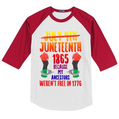 Juneteenth 1865 African Fist Black History Pride Blm Gift Kids Colorblock Raglan Jersey