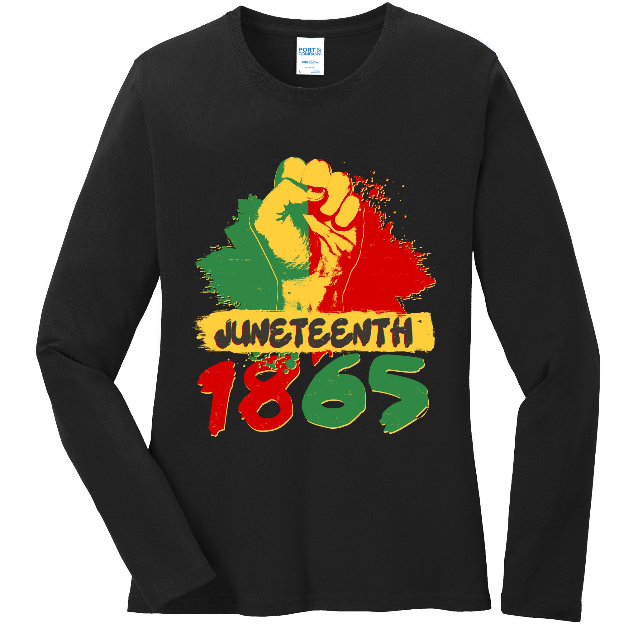 Juneteeth 1865 African Black American Holiday Ladies Long Sleeve Shirt