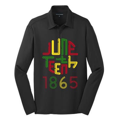 Juneteenth 1865 African American Celebrating Black freedom Silk Touch Performance Long Sleeve Polo