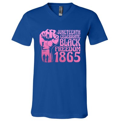 Juneteenth 1865 African American Pride Black Freedom Gift V-Neck T-Shirt