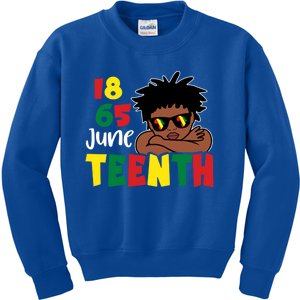 Juneteenth 1865 African King Black Melanin Freedom Proud Gift Kids Sweatshirt