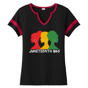 Juneteenth 1865 African Pride Ladies Halftime Notch Neck Tee