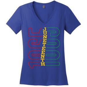 Juneteenth 1865 Black History Month African American Tee Women's V-Neck T-Shirt