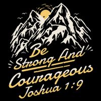 Joshua 19 Be Strong And Courageous Flat Bill Trucker Hat