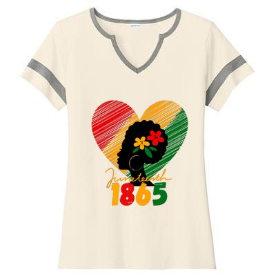 Juneteenth 1865 Black Gift History Ladies Halftime Notch Neck Tee