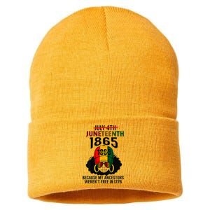 Juneteenth 1865 Because My Ancestors Weren't Free Black Sustainable Knit Beanie