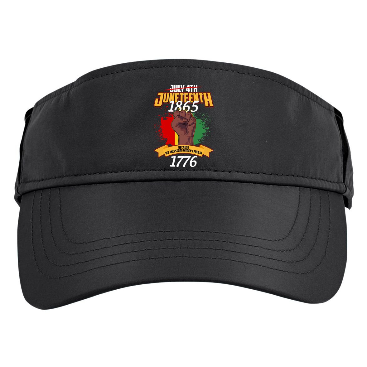 Juneteenth 1865 Because My Ancestors Weren't Free In 1776 Adult Drive Performance Visor