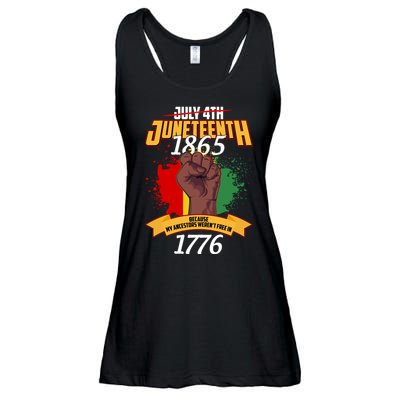 Juneteenth 1865 Because My Ancestors Weren't Free In 1776 Ladies Essential Flowy Tank