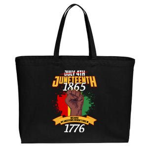 Juneteenth 1865 Because My Ancestors Weren't Free In 1776 Cotton Canvas Jumbo Tote