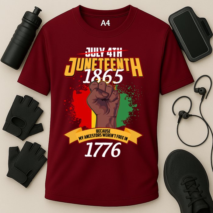 Juneteenth 1865 Because My Ancestors Weren't Free In 1776 Performance Shirt