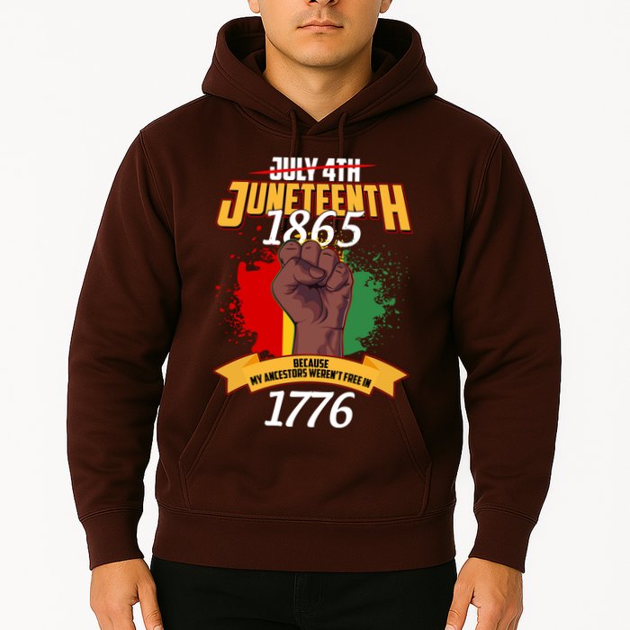 Juneteenth 1865 Because My Ancestors Weren't Free In 1776 Hoodie