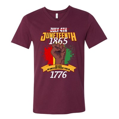 Juneteenth 1865 Because My Ancestors Weren't Free In 1776 V-Neck T-Shirt