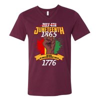 Juneteenth 1865 Because My Ancestors Weren't Free In 1776 V-Neck T-Shirt