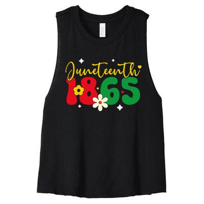 Juneteenth 1865 Black Freedom History Month African American Women's Racerback Cropped Tank