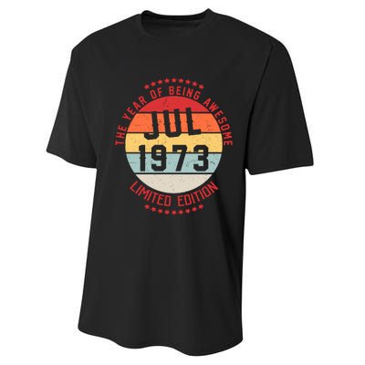 Jul 1973 Birthday The Year Of Being Awesome Gift Performance Sprint T-Shirt