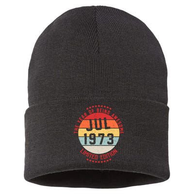 Jul 1973 Birthday The Year Of Being Awesome Gift Sustainable Knit Beanie