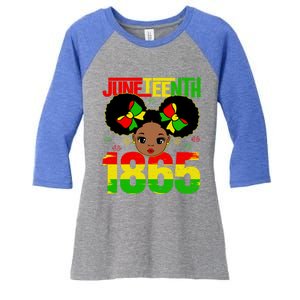 Juneteenth 1865 Brown Skin Princess African American Gift Women's Tri-Blend 3/4-Sleeve Raglan Shirt