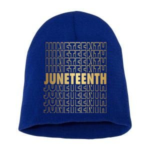 Juneteenth 1865 Black American Afro Freedom Day Pride Gift Short Acrylic Beanie