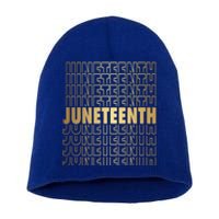 Juneteenth 1865 Black American Afro Freedom Day Pride Gift Short Acrylic Beanie