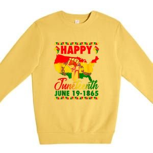 Juneteenth 1865 Black Queen Melanin Girl Magic African Retro Gift African Pride Premium Crewneck Sweatshirt