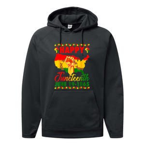 Juneteenth 1865 Black Queen Melanin Girl Magic African Retro Gift African Pride Performance Fleece Hoodie