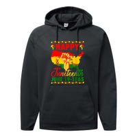 Juneteenth 1865 Black Queen Melanin Girl Magic African Retro Gift African Pride Performance Fleece Hoodie