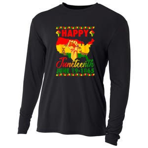 Juneteenth 1865 Black Queen Melanin Girl Magic African Retro Gift African Pride Cooling Performance Long Sleeve Crew