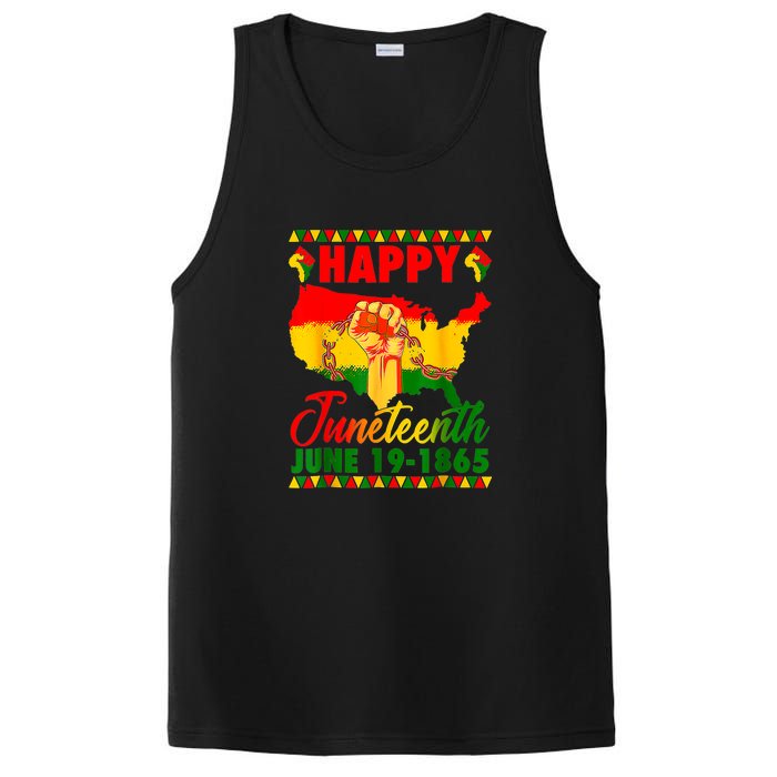 Juneteenth 1865 Black Queen Melanin Girl Magic African Retro Gift African Pride PosiCharge Competitor Tank