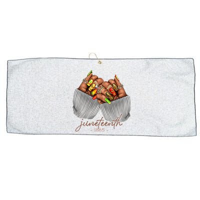 Juneteenth 1865 Black African Girl Woman Black History Large Microfiber Waffle Golf Towel