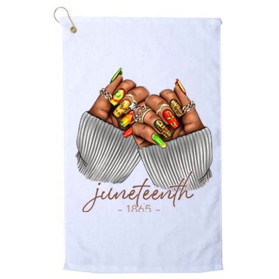 Juneteenth 1865 Black African Girl Woman Black History Platinum Collection Golf Towel