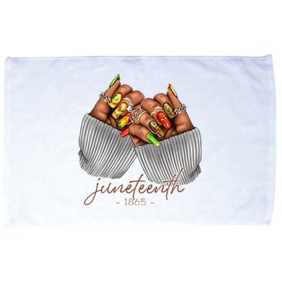 Juneteenth 1865 Black African Girl Woman Black History Microfiber Hand Towel