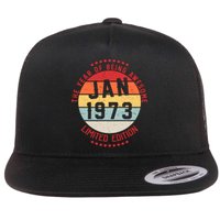 Jan 1973 Birthday The Year Of Being Awesome Gift Flat Bill Trucker Hat