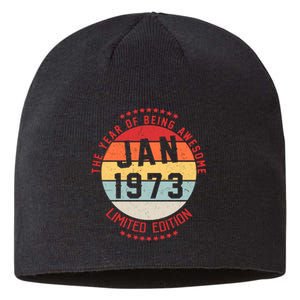 Jan 1973 Birthday The Year Of Being Awesome Gift Sustainable Beanie