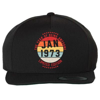 Jan 1973 Birthday The Year Of Being Awesome Gift Wool Snapback Cap