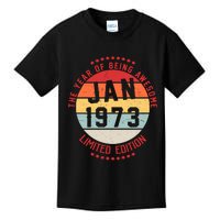 Jan 1973 Birthday The Year Of Being Awesome Gift Kids T-Shirt