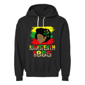 Juneteenth 1865 Black History Month Black African Afro  Garment-Dyed Fleece Hoodie