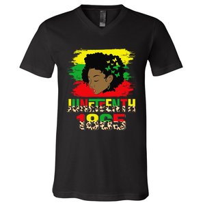 Juneteenth 1865 Black History Month Black African Afro  V-Neck T-Shirt