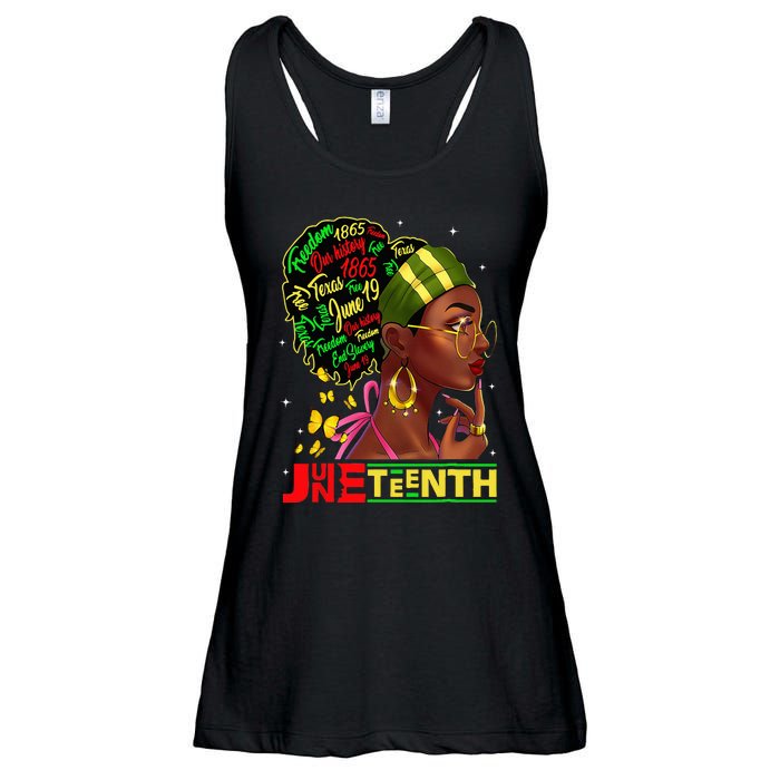 Juneteenth 1865 Black Woman Butterfly African Melanin Queen Ladies Essential Flowy Tank